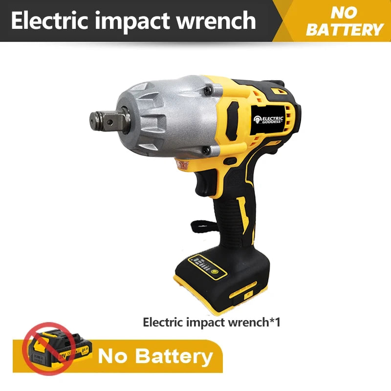 Electric Goddess 1/2in High Torque Electric Wrench 700N Brushless Cordless Impact Wrench Power Tool For Dewalt 20V Battery Pin