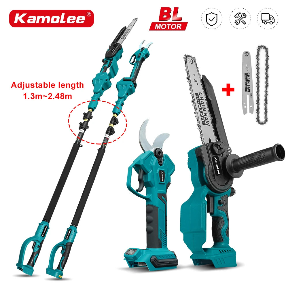 Kamolee 50mm Brushless Cordless Electric scissors Pruner pruning Shears Efficient Fruit Tree Bonsai Pruning Branche Cutter