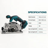IONTOOL Cordless Circular Saw 140mm For Home Deck Build and Wood Fence Cutting and Patio Board Trimming and Garden Shed Repair