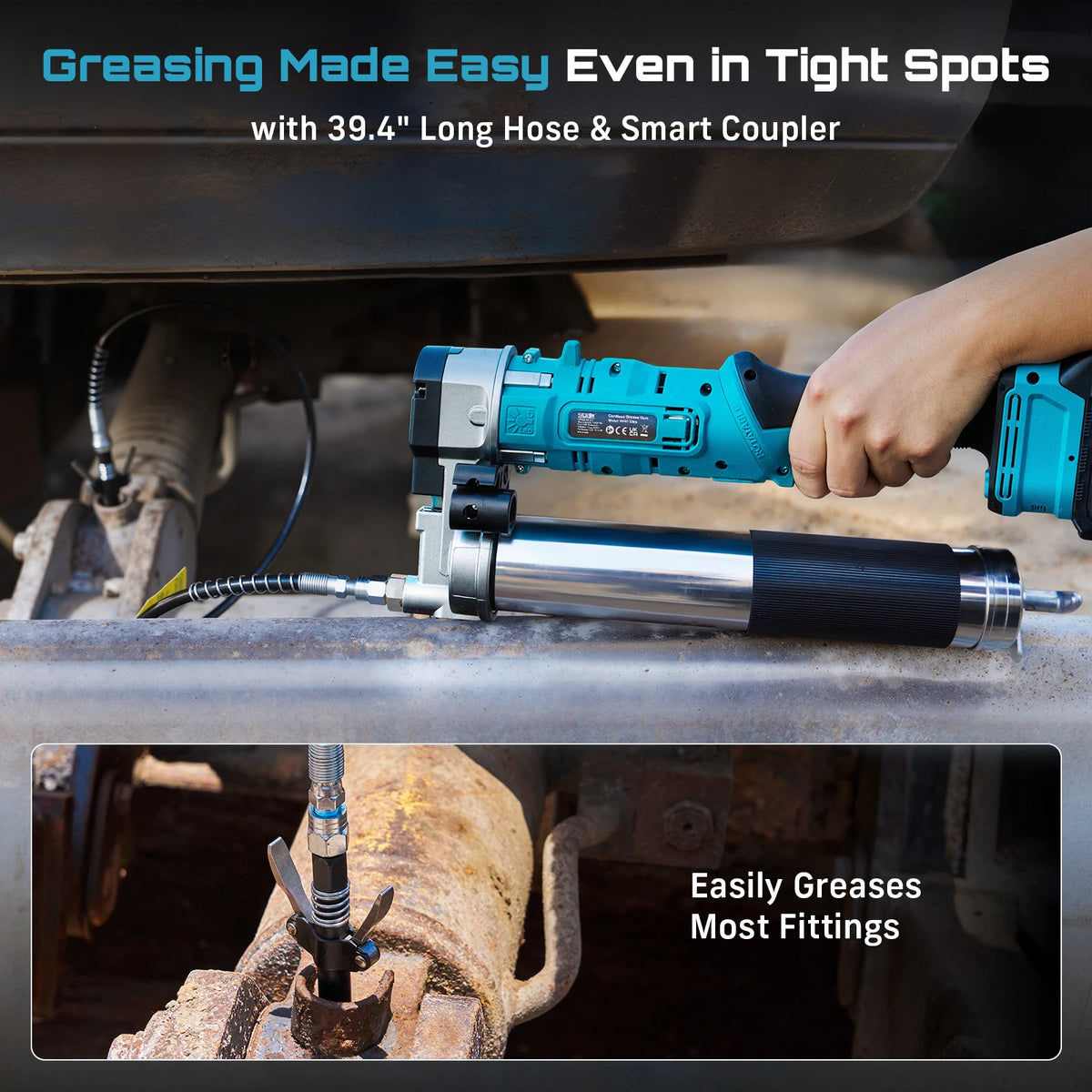 SEESII GR01 Ultra Electric Grease Gun 12000PSI 5.3oz/min Injector Fat Machine Grease Guns Oil Tool Hardware For Makita 18V Battery Pin