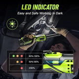 Cordless Electric Wrench 60Nm Cordless Ratchet 3/8 Inch Extended Ratchet Wrench 2 Battery Rechargeable Car Repair Tool Set