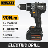 DeWALT DCD85M 20V Max Brushless Hammer Drill,90Nm Torque,0~2000RPM No-load Speed,0-34000BPM,Portable Drilling Tool