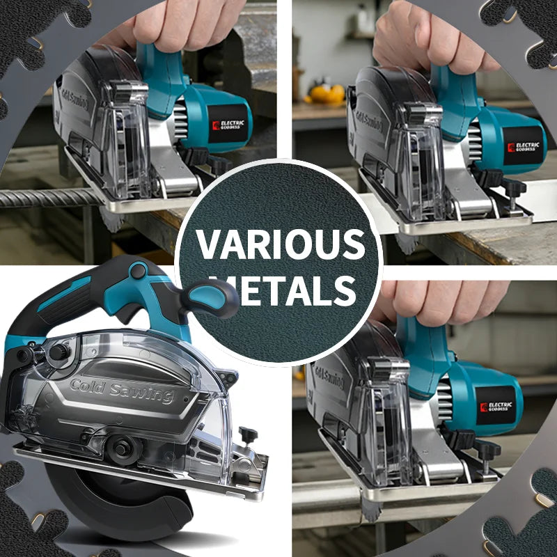 Electric Goddess 6in Brushless Cold Sawing Electric Circular Saw Cordless Metal Cutting Machine For Makita 18V Battery Pin