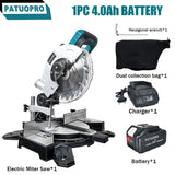 PATUOPRO 8 Inch Brushless Miter Saw Single Bevel 45° Compact Electric Saw Wood Aluminum Cutter Power Tool For Makita 18V Battery