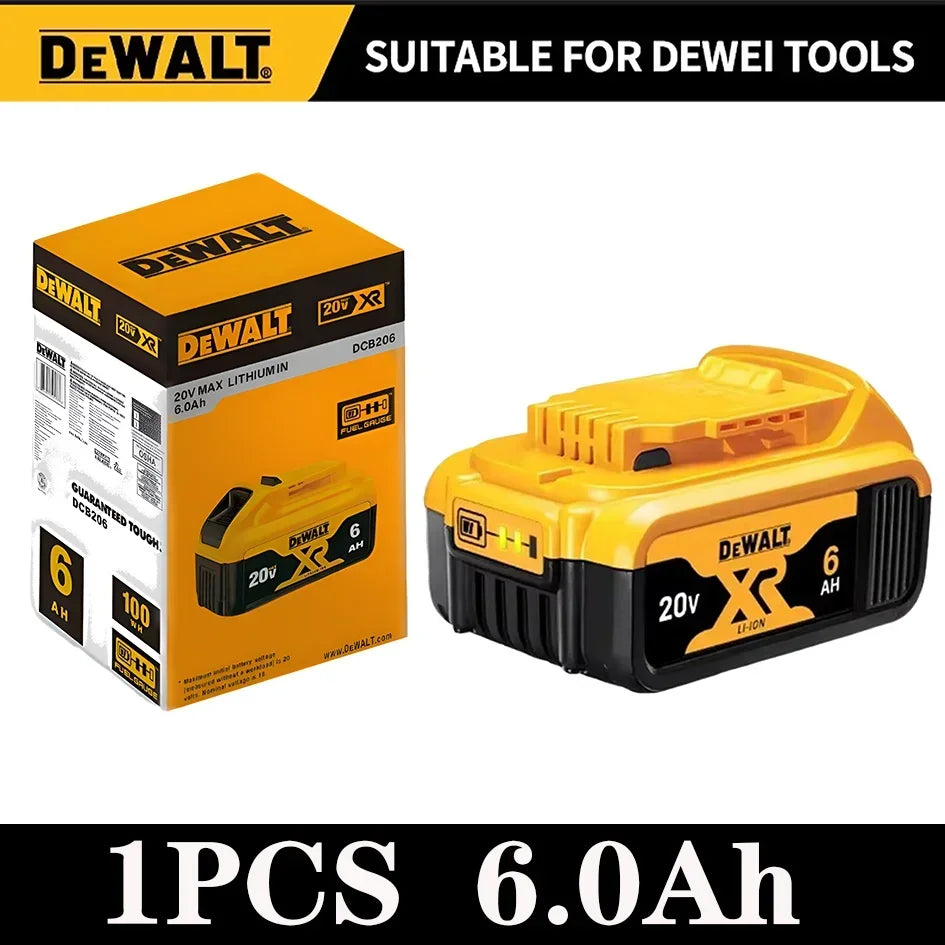 Dewalt 20V Battery 5AH 6AH 18V5.0AH Rechargeable Lithium Ion Battery, Dewalt DCB200 Power Tool Replacement Battery