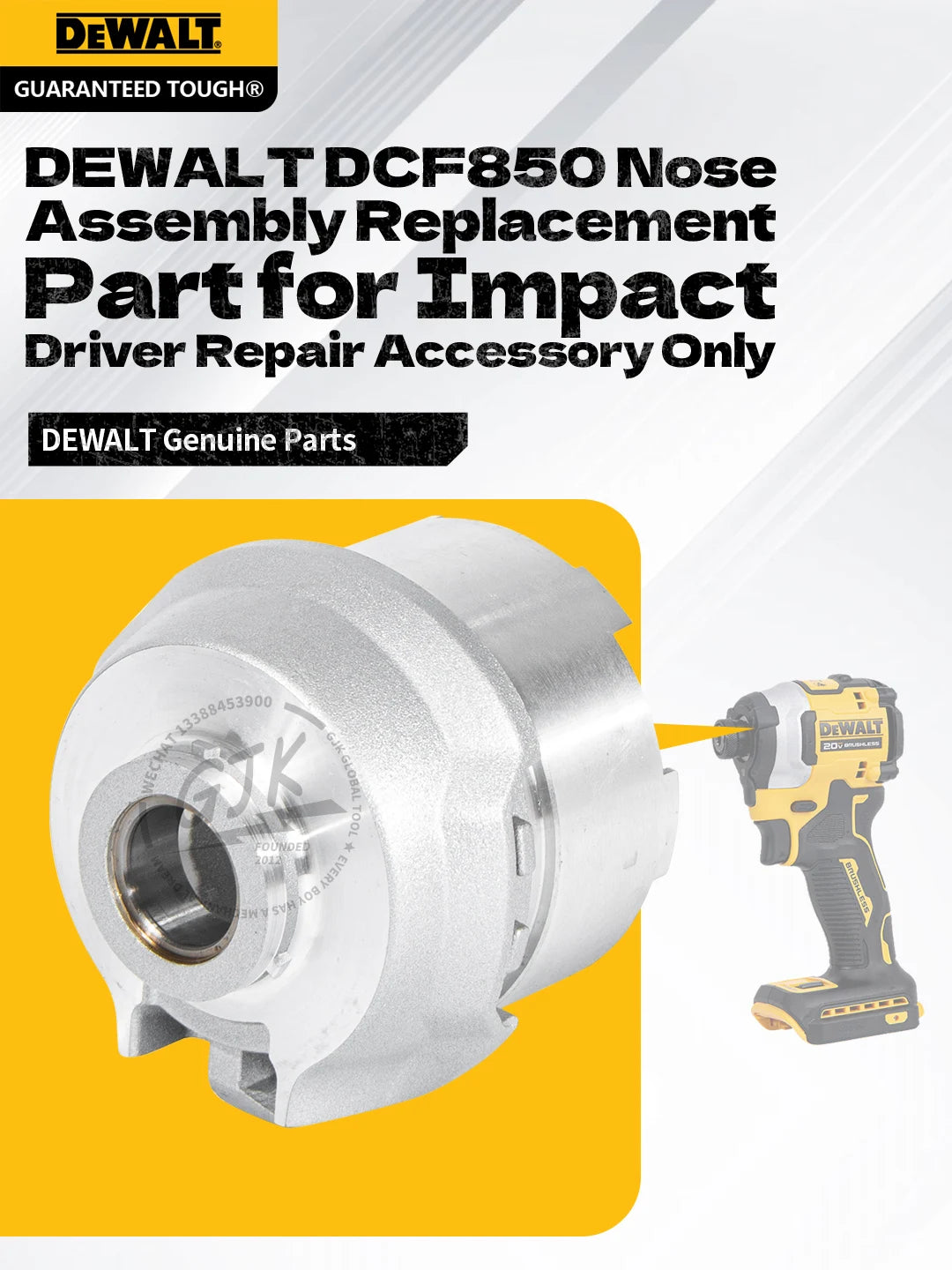 DEWALT DCF850 Nose Assembly Replacement Part for Impact Driver Repair Accessory Only