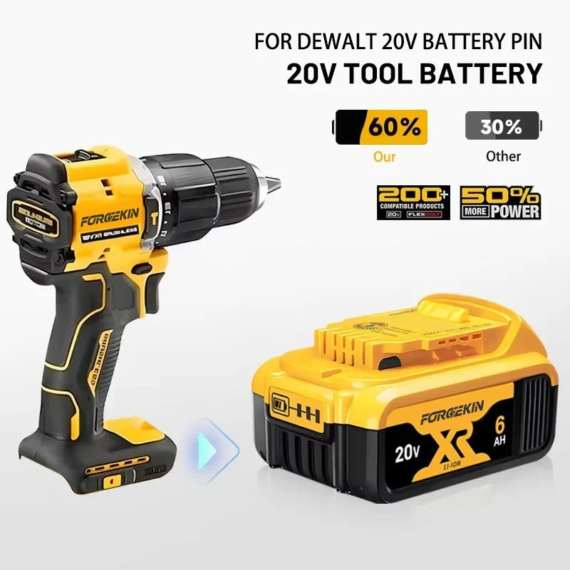 FORGEKIN DCD805 Brushless Impact Drill Cordless Screwdriver Multi-Function Hand Drill Power Tool For DeWALT 18V Battery pin