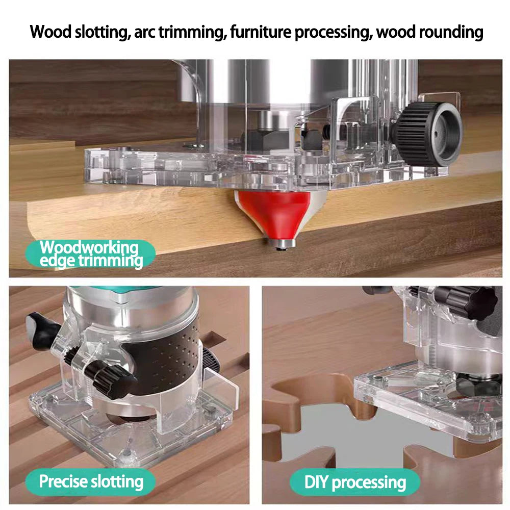 Brushless Electric Trimmer Woodworking Trimming Machine Wood Router Milling Engraving Slotting Machine For Dewalt 18V BatteryPin