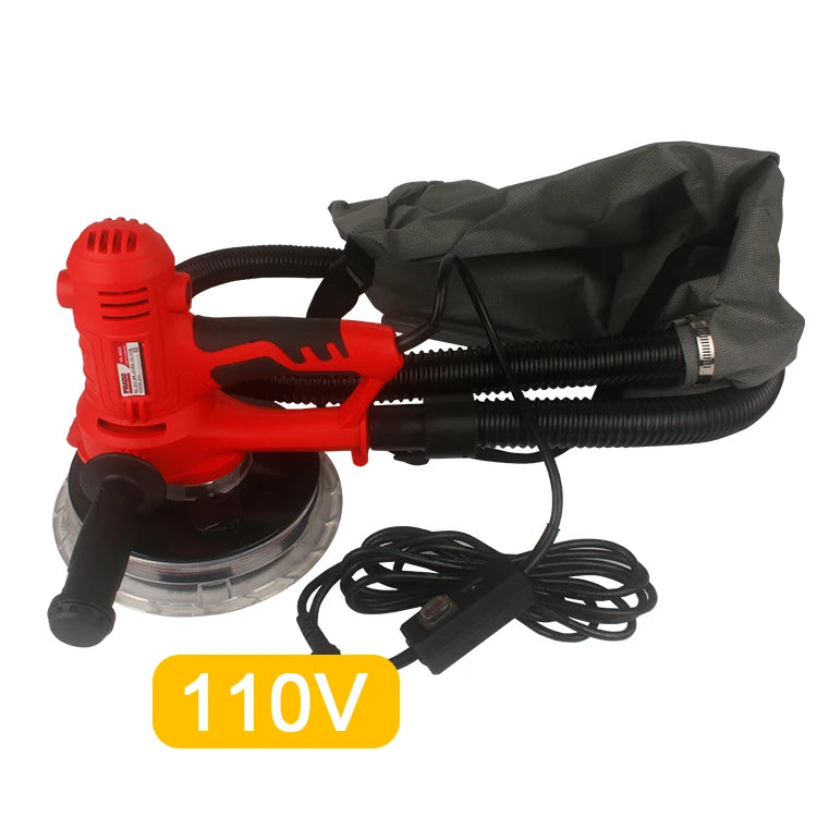 Drywall Sander 110V/220V Portable Electric Wall Putty Grinding Polishing Machine with LED Light Dust Clooect Bag Sandpaper 850W