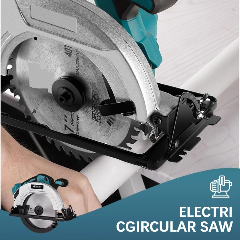5/7-inch Cordless Circular Saw 5000rpm Brushless Woodworking Saw 45degree Cut Adjustment Circular Saw For Makita 18V Battery Pin