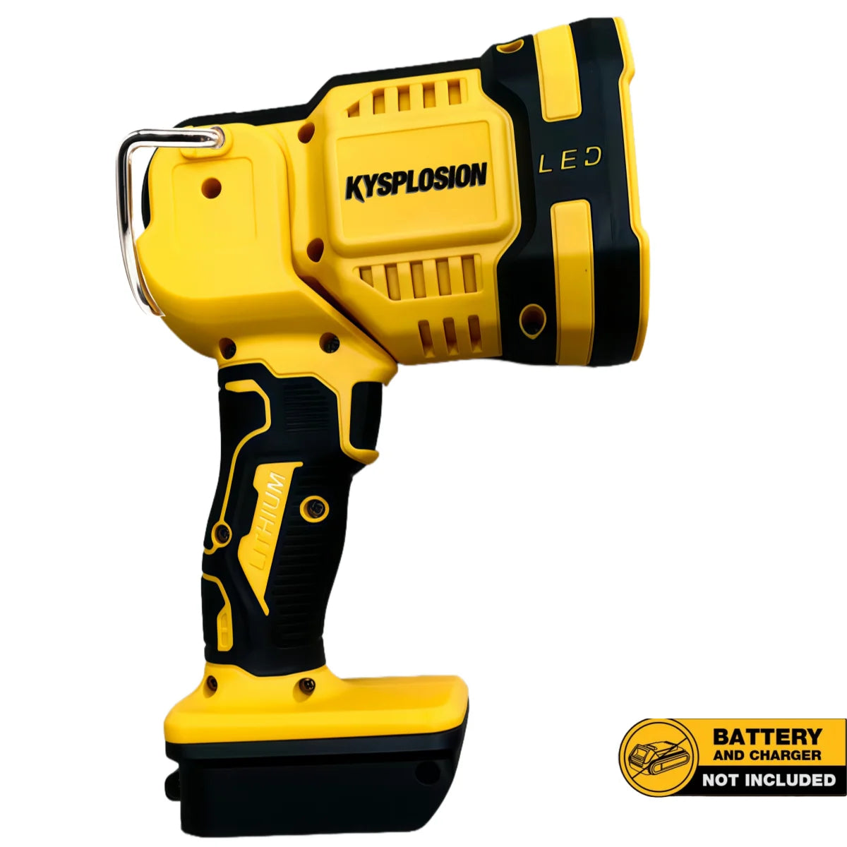 Cordless LED Work Light Handheld Spotlight with 508 Yard Distance Pivoting Head 1500 Lumens For DEWALT 20V battery