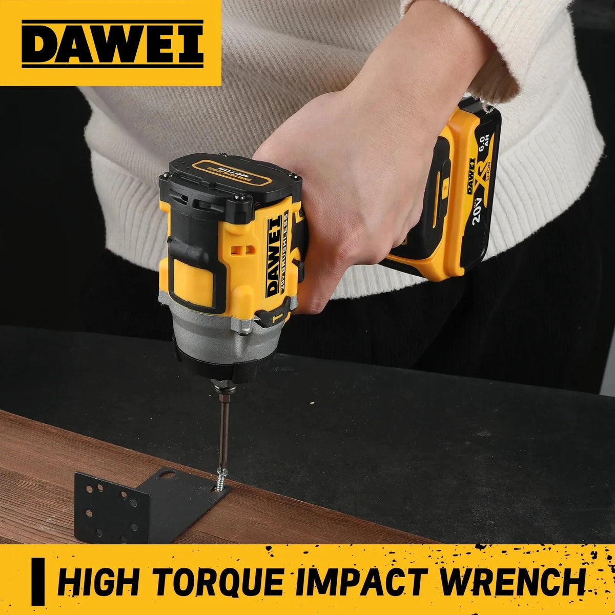 Wireless Impact Wrench Rechargeable High Torque 406Nm(Reverse) 1/2" 2500 PRM Universal For DEWALT 20V battery PIN
