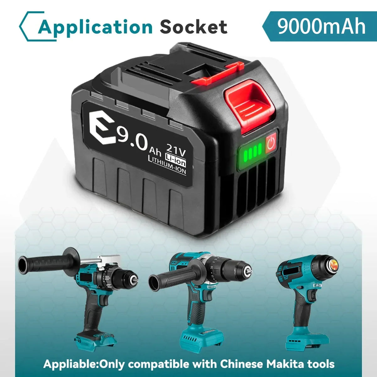 18V 21V MAX Rechargeable Battery 928VF 9000mah Li-ion Battery BL1430B BL1830B BL1850B for Makita 21V Tool Replacement Battery