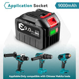 18V 21V MAX Rechargeable Battery 928VF 9000mah Li-ion Battery BL1430B BL1830B BL1850B for Makita 21V Tool Replacement Battery