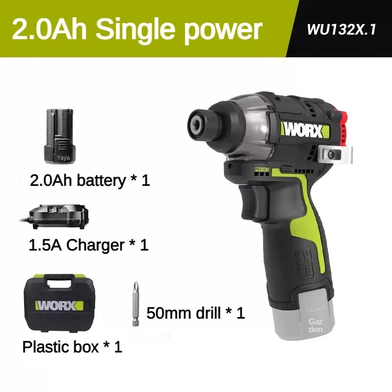 Worx WU132X WU132 Cordless Impact Screwdriver 320W 160Nm 12v 3600rpm Brushless Motor Adjust Torque Univeral Battery Power Tool