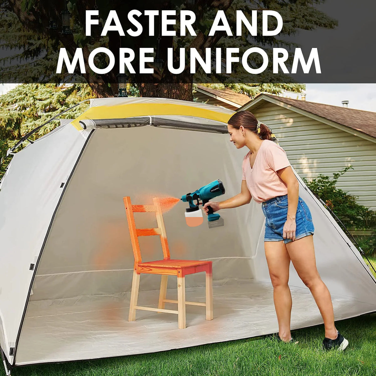 Electric Cordless Paint Sprayer Gun for Wood Fence Furniture Cabinets Walls Fit Makita 18v Battery (without Battery)