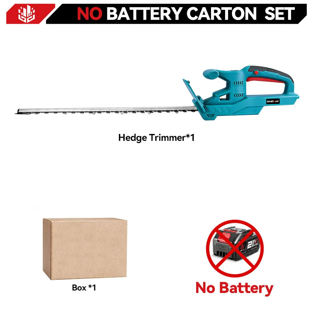 ONEVAN 3000W 6Inch Electric Hedge Trimmer Handheld Cordless Pruning Trimming Garden Lawn Mower Power Tool For Makita Battery Pin