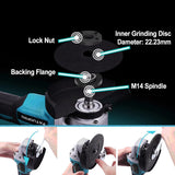 PATUOPRO 125MM Brushless Electric Angle Grinder Cordless Grinding Machine Handheld Polishing Power Tool For Makita 18V Battery