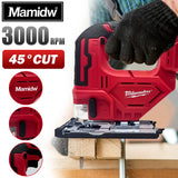 Mamidw 3000RPM Curve Saw Cordless Electric Jig Saw Portable Adjustable Woodworking Power Tool For 18v Battery