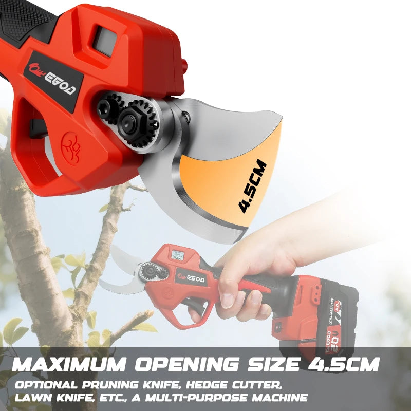 EGOD Brushless 45mm Electric Scissors For Milwaukee 20V Battery Cordless Fruit Tree Bonsai Electric Pruning Shear