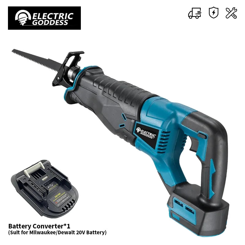 Electric Goddess 10000SPM Electric Reciprocating Electric Chainsaw Saber Saw Cordless Cutter Tool For Makita 18V Battery Pin