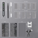Mini Precision Electric Screwdriver Set 68 in 1 Power Repair Tool with 64 Magnetic Torx Phillips Drill Bits 5 Torque Settings
