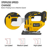 Electric Goddess 2700RPM Electric Jig Saw Cordless Jigsaw 3 Gears Multi-Function Adjustable Woodworking Tool For Dewalt 20V Pin