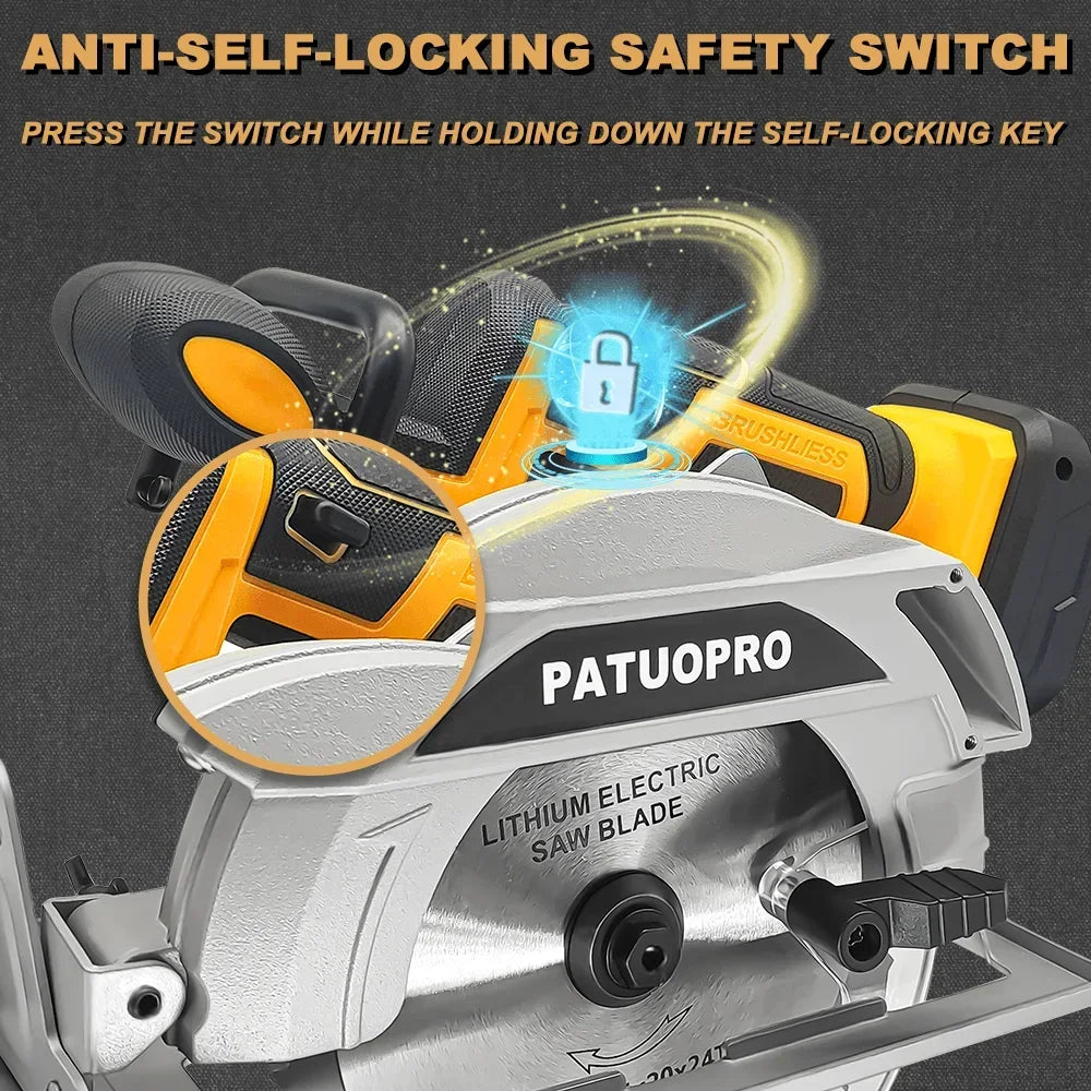 1500W Brushless Circular Saw 6.5 Inch Cordless Electric Saw 165MM Stone Woodworking Cutting Power Tools For Makita 18V Battery