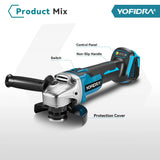 YOFIDRA 3000W 125MM Brushless Electric Angle Grinder M14 Grinder Polishing Cutting Machine Power Tool For Makita Battery Pin