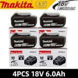 6Ah 100% Original Makita 18V Battery BL1860B Rechargeable Lithium-Ion Battery for Makita 18V Power Tools Replace the Battery.