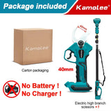 Kamolee Wireless Charging 6/8 inch Aerial Pruning Chainsaw Orchard Branch Pruning Electric Scissors 2.5m Extension Pole