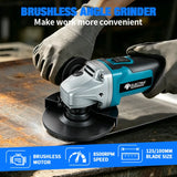 Electric Goddess 125/100mm Brushless Angle Grinder Polishing Machine Cordless Angle Grinder For Makita 18V Battery Pin