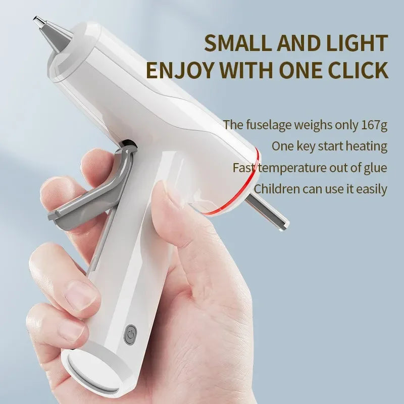 Mini Cordless Hot Melt Glue Gun High Temperature Electric Repair Tool DIY Power Tools Plug-in Household 10W 80W 7mm 11mm