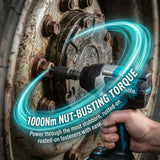 Makita DTW700 18V Brushless Cordless Impact Wrench 1000N·m 1/2 Inch Drive for Truck Tire Removal Suspension Bolt Fastening Home