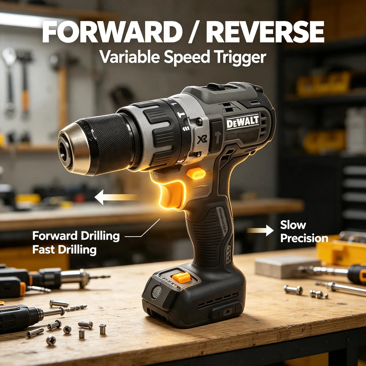 DCD791 DEWALT Compact Brushless Cordless Drill Driver, Multifunctional Rechargeable Screwdriver for Household Use