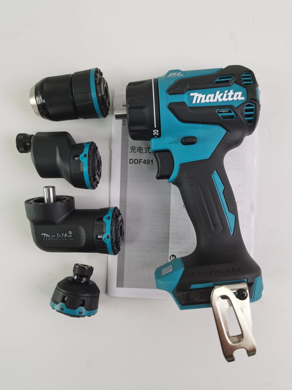 Makita DDF491 Power Tools Cordless Driver Drill 18V Electric Screwdriver with Four Interchangeable Tool Heads