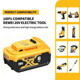 100% Original DEWALT XR 20V Battery 6Ah Rechargeable Li-Ion DCB206 Replacement Power Tool Battery Charger Combo DCB184 DCB200