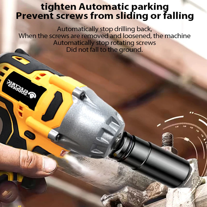 Electric Goddess 1/2in High Torque Electric Wrench 700N Brushless Cordless Impact Wrench Power Tool For Dewalt 20V Battery Pin