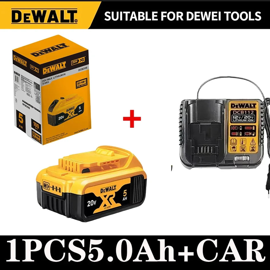 Dewalt 20V Battery 5AH 6AH 18V5.0AH Rechargeable Lithium Ion Battery, Dewalt DCB200 Power Tool Replacement Battery