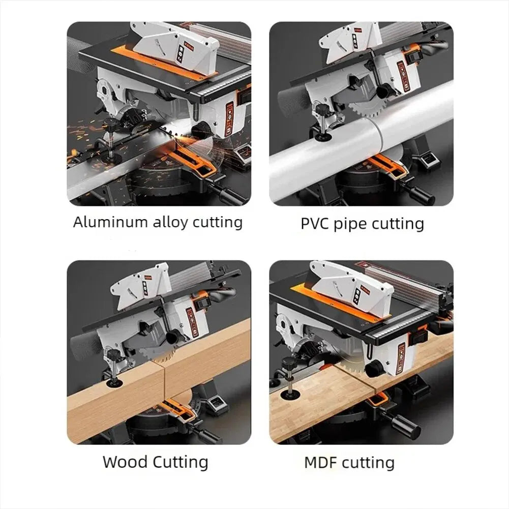 Electric Compound Saw 10 Inch Table Saw Miter Cutting Boundary Aluminum Machine 45° Woodworking Dual Purpose All-in-One Machine