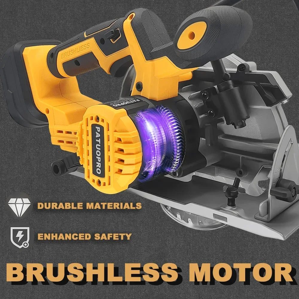 1500W Brushless Circular Saw 6.5 Inch Cordless Electric Saw 165MM Stone Woodworking Cutting Power Tools For Makita 18V Battery