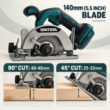 IONTOOL Cordless Circular Saw 6500rpm For Home Fence Cutting and Wood Post Trimming and Deck Railing Cut and Garden Shed Repair