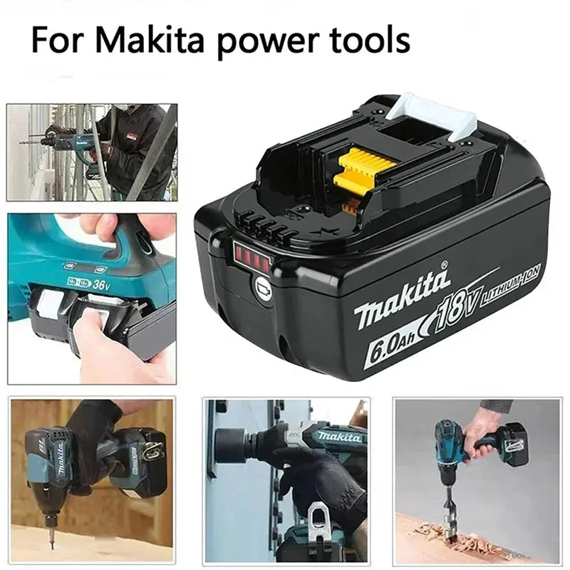 Original Makita 18V LXT Power Tool Battery 6.0Ah BL1860B Rechargeable Lithium-Ion Pack BL1840B BL1850 BL1860B BL1890