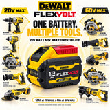 Original DEWALT FLEXVOLT DCB612 12Ah High Capacity Battery For 20V / 60V MAX Cordless Drills Circular Saws and Grinders