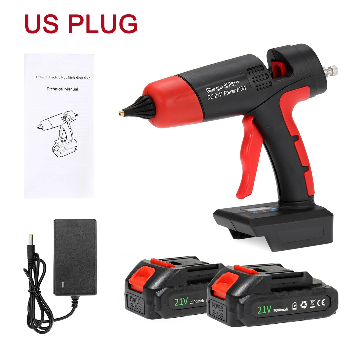 21V Hot Melt Glue Gun Cordless Rechargeable Li-ion Battery Copper Nozzle Home Hot Air Gun DIY Repair Tool For Makita 18V Battery