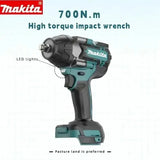 Makita DTW700 18V Brushless Impact Wrench Cordless 1000N·m 1/2 Inch Tool for Fleet Maintenance and Construction Bolting