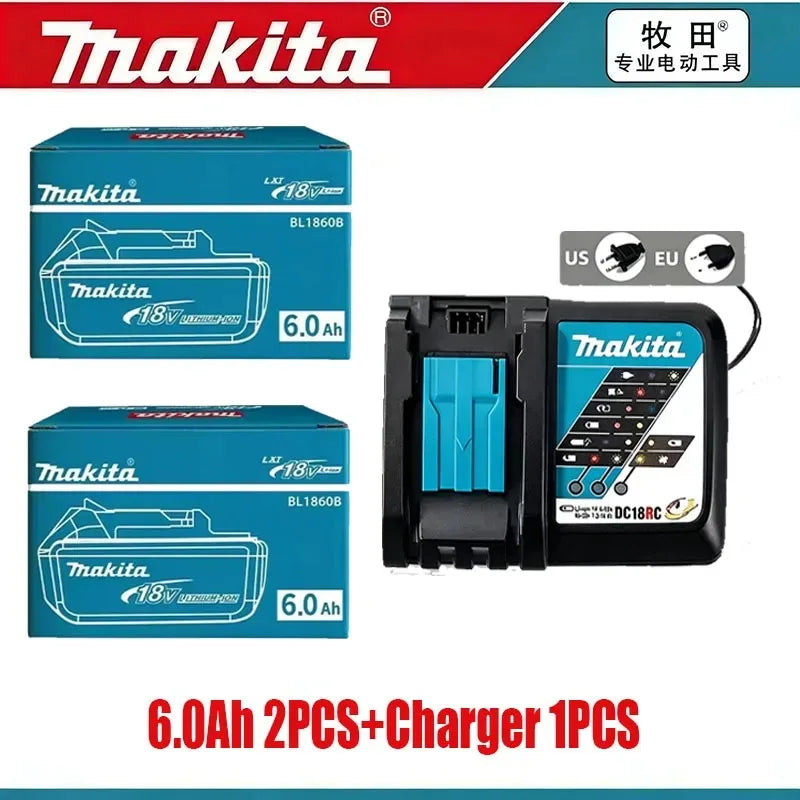 100% Original Makita Battery 18V Rechargeable Battery Replacing Makita BL1830BL1840BL1850BL1860B Power Tool Battery