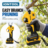 IONTOOL Yellow Cordless Electric Pruning Shears 3.0CM For Bonsai Trimming and Shrub Shaping and Rose Bush Pruning and Yard Care