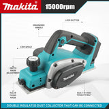 Makita DKP180 Portable Cordless Woodworking Electric Planer 15000RPM Planer Trimmer Wood Milling Engraving Slotting Power Tool