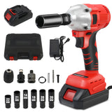 20V Cordless Electric Impact Wrench 1/2 Inch Power Tool Set with Brushless Drill Driver 2 Li-Ion 1500mAh Batteries Single Charge
